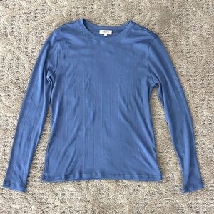 Goldie Lewinter Blue Pima Cotton Top Size Large
